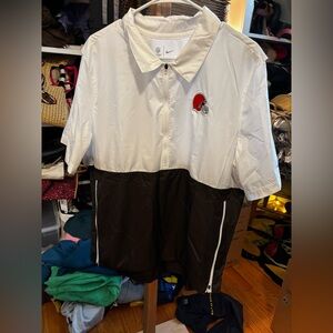 Nike Cleveland Browns Sideline Short Sleeve Quarter-Zip Coach Jacket